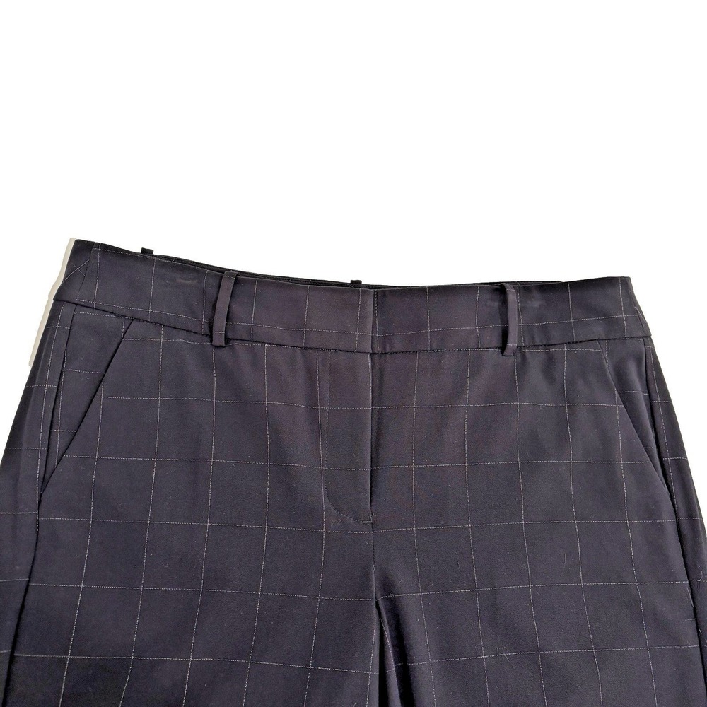 Chicos Fabulously Slimming Ankle Pants Women 12 Black Windowpane Plaid Stretch